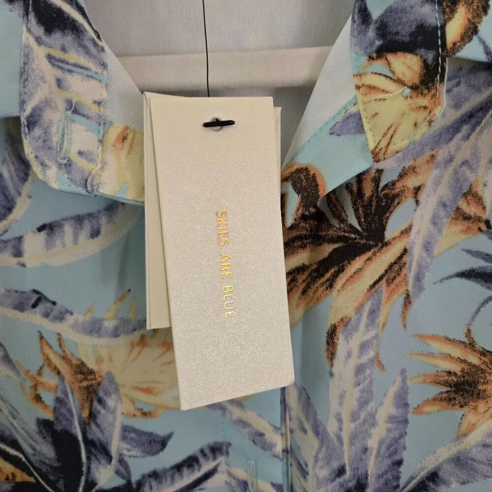 Anthropologie NWT Skies Are Blue Brie Printed Dress Light Blue Size 8